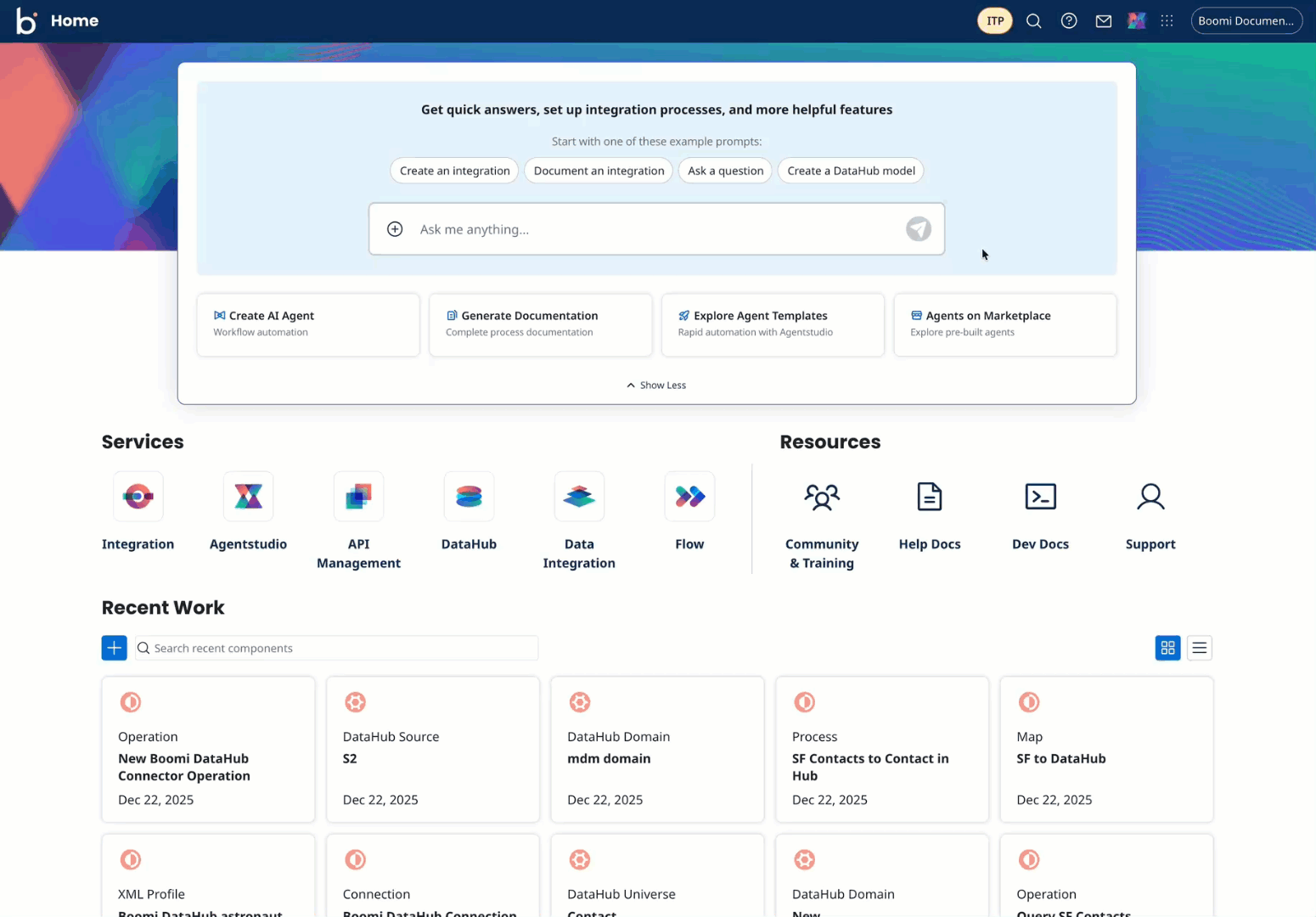 looping image of searching in the platform and getting an AI response